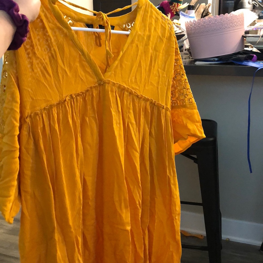 Yellow flowy dress